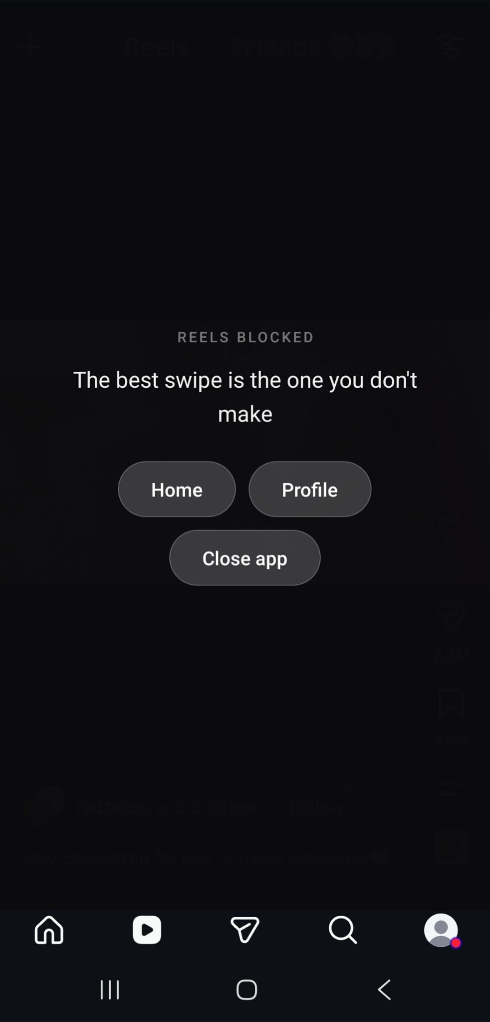 The Feed Blur settings screen